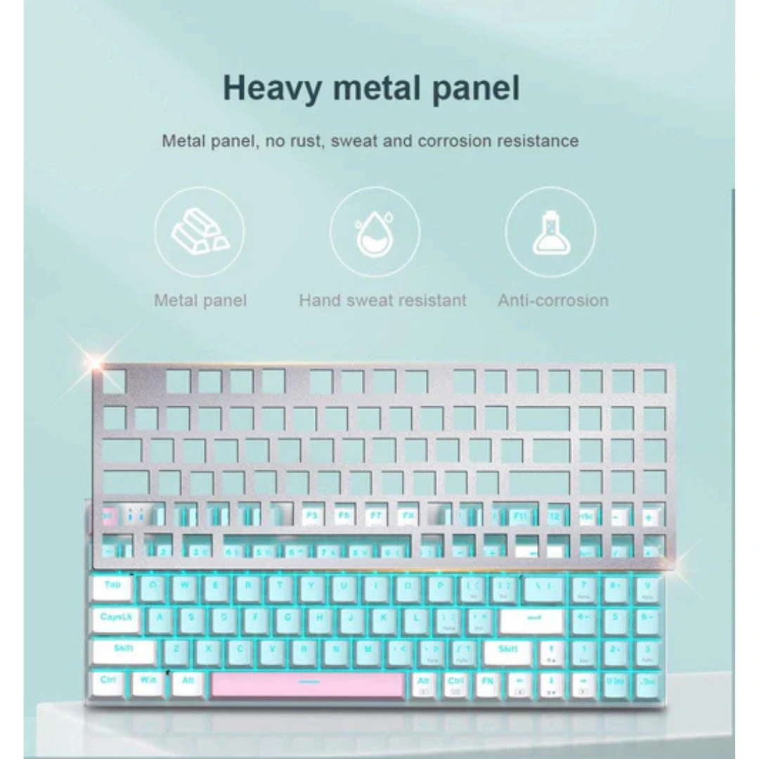 E-YOOSO Z-19 Single Light 94 Keys Hot Swappable Mechanical Keyboard Blue/White - Image 5