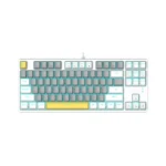 E-YOOSO Z-87 Yellow Single Light 87 Keys Wired Mechanical Keyboard White/Grey