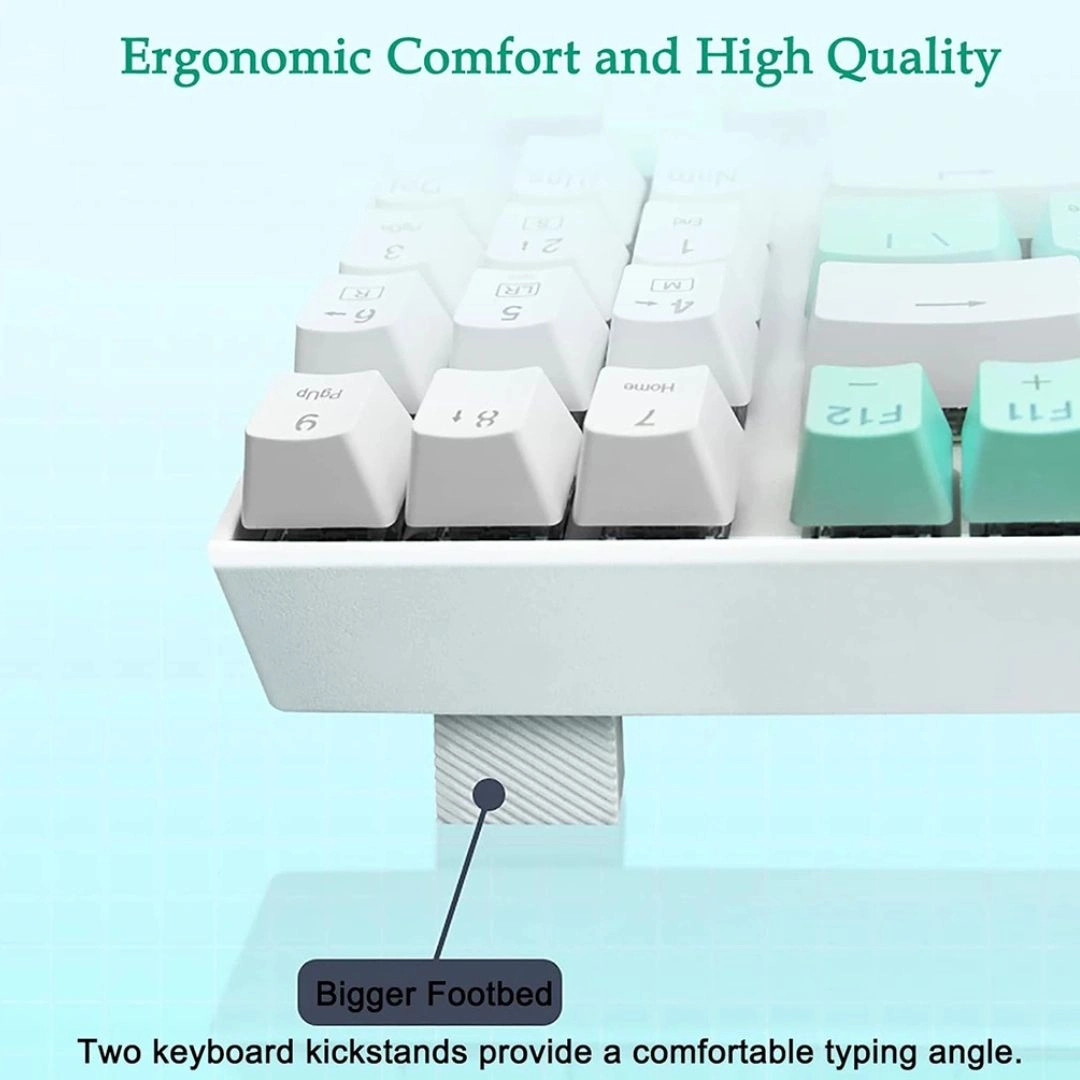 E-YOOSO Z-13 Single Light 89 Keys Mechanical Keyboard White/Light Blue - Image 3