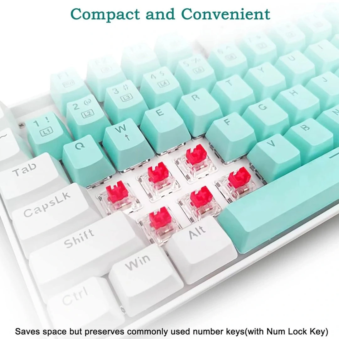 E-YOOSO Z-13 Single Light 89 Keys Mechanical Keyboard White/Light Blue - Image 2