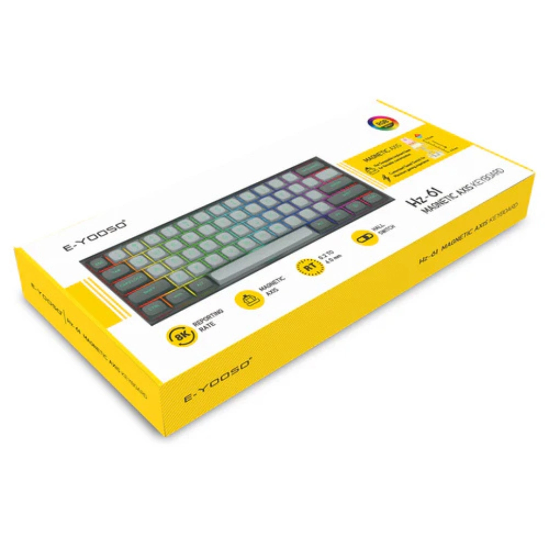 E-YOOSO HZ-61 RGB 61-Keys Hot-Swappable Mechanical Keyboard Gray/ Black - Image 3