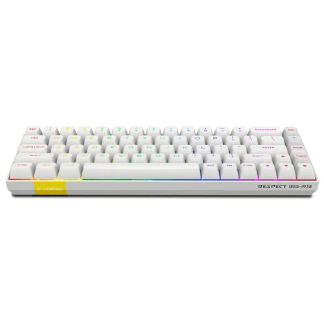 E-YOOSO HZ-68 RGB 68-Keys Hot-Swappable Mechanical Keyboard White - Image 3