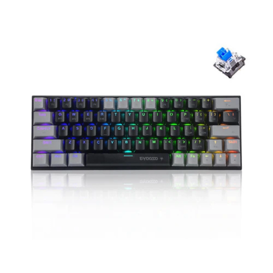 E-YOOSO Z-11 Tri-Mode RGB 63 Keys Hot Swappable Mechanical Keyboard Black/Grey - Image 2