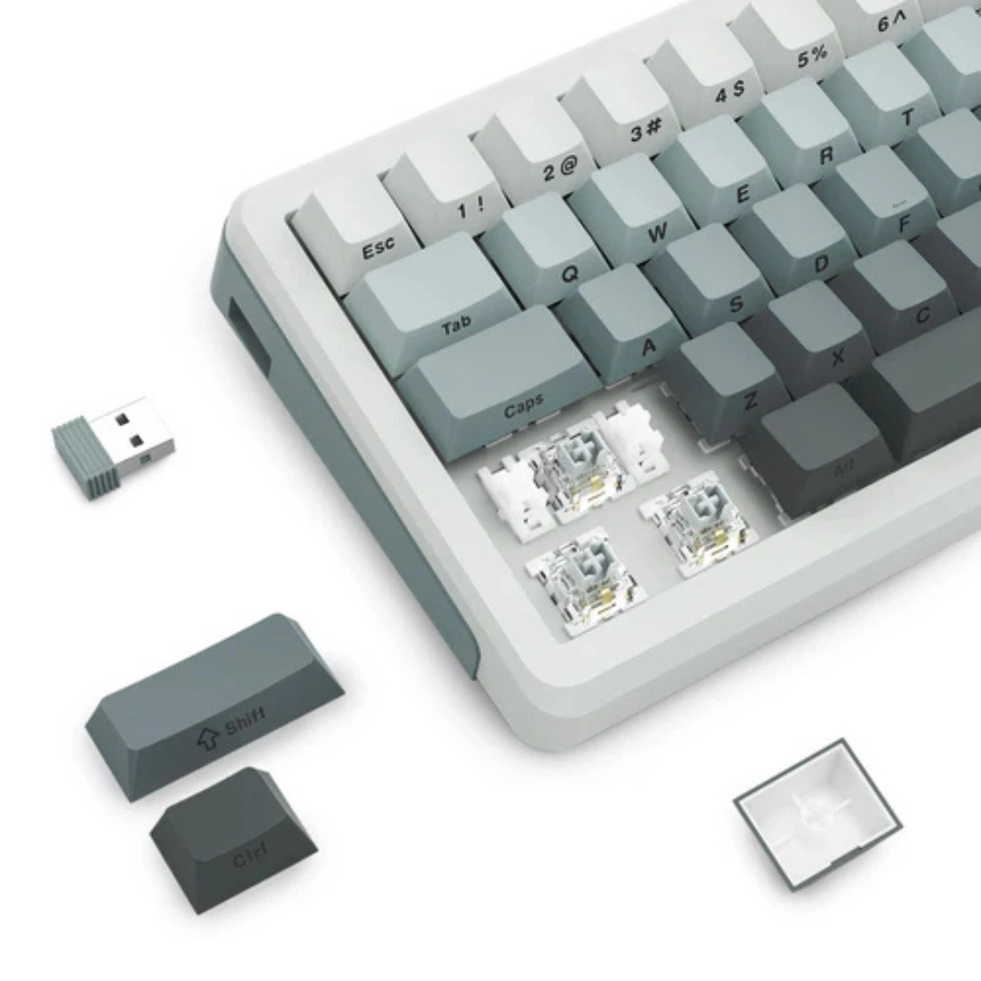E-YOOSO Z-68 Tri-Mode RGB 67 Keys Mechanical Keyboard Gradient Grey - Image 7