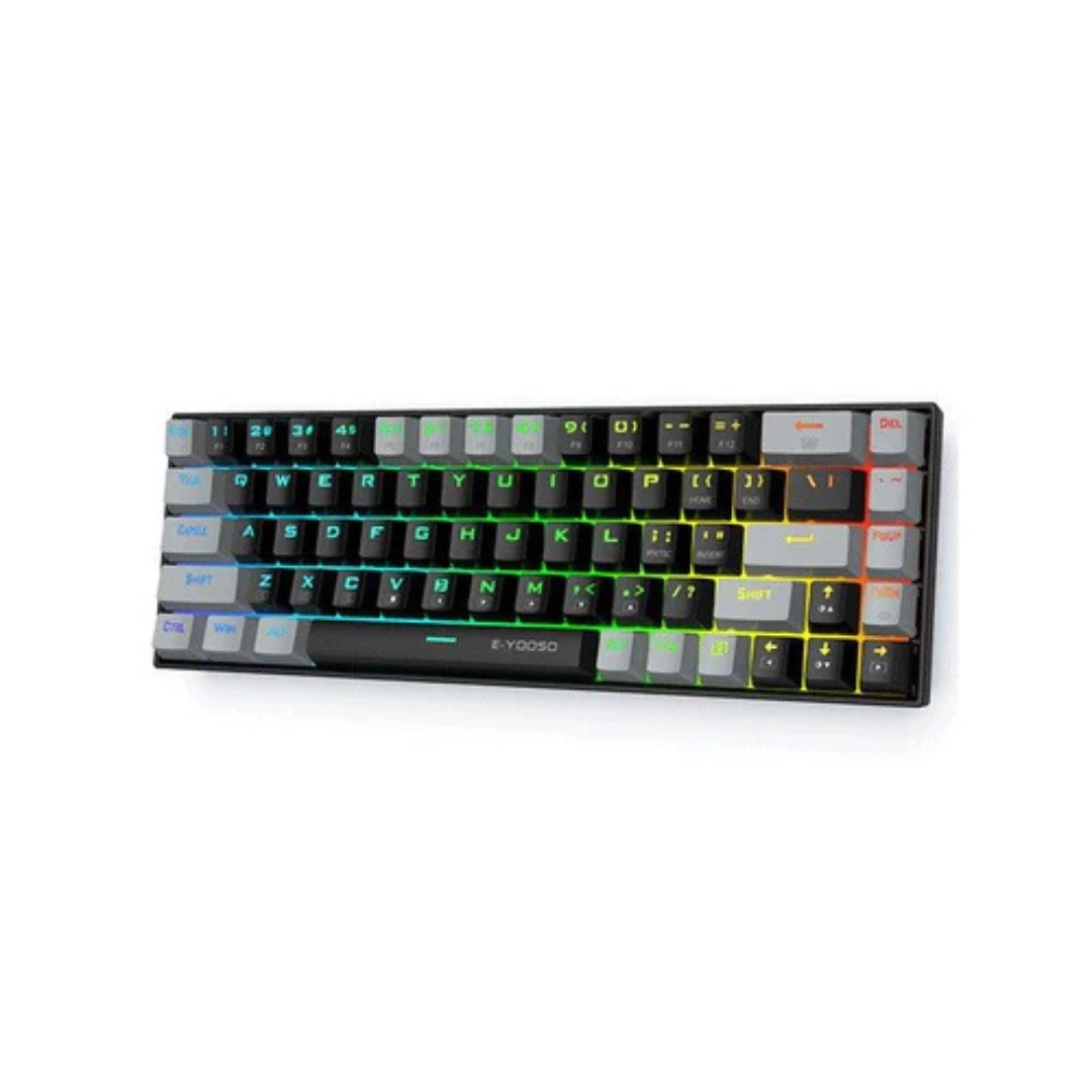 E-YOOSO Z-686 RGB 68-Keys Hot Swappable Mechanical Keyboard Grey/Black - Image 2
