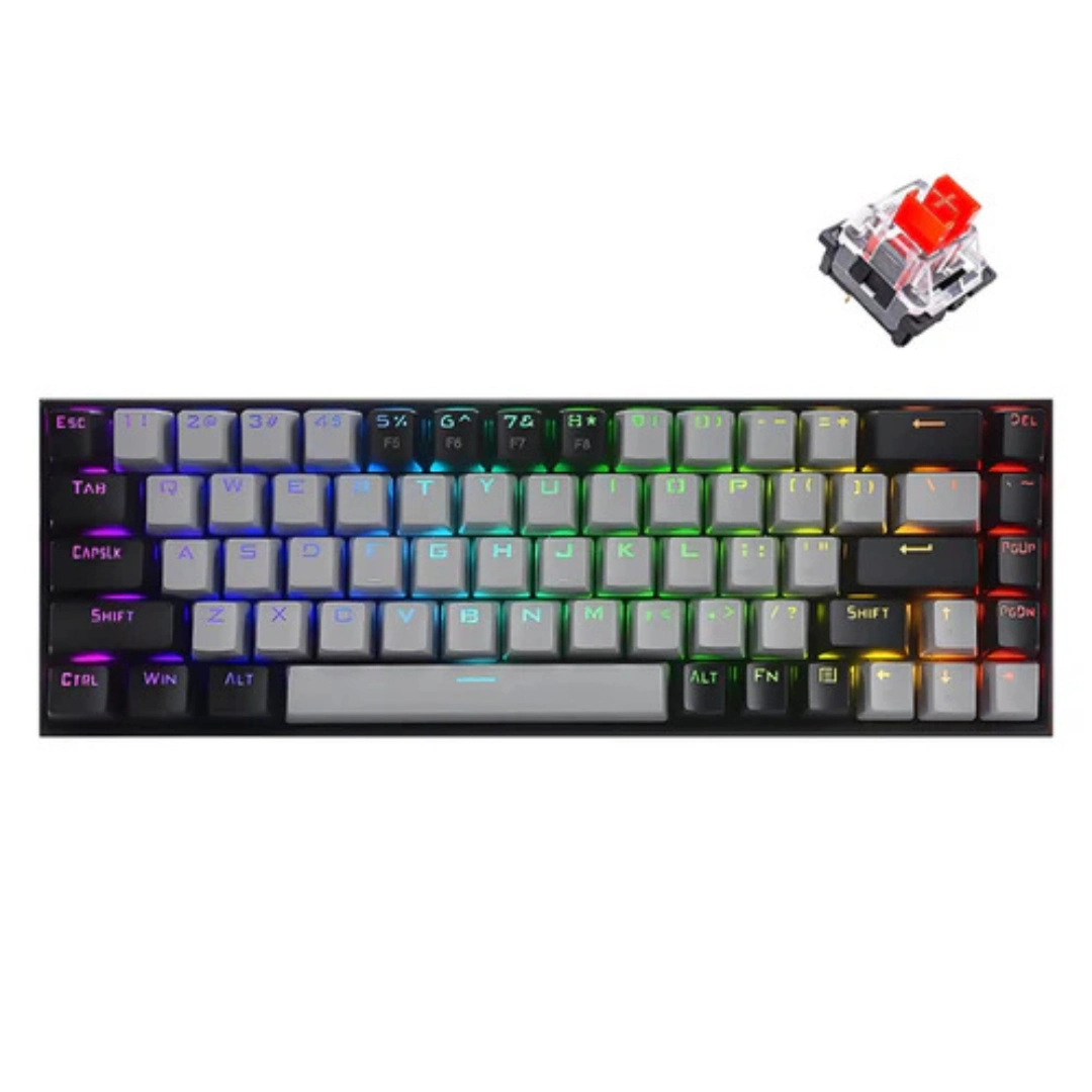 E-YOOSO Z-686 RGB 68-Keys Hot Swappable Mechanical Keyboard Grey/Black - Image 5