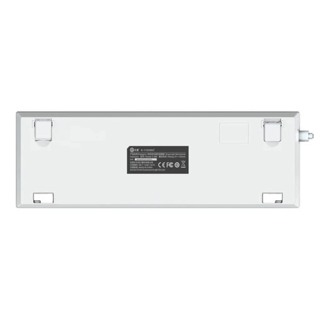 E-YOOSO Z-686 Yellow Single Light 68 Keys Hot-Swappable Wired Mechanical Keyboard Grey/White - Image 9