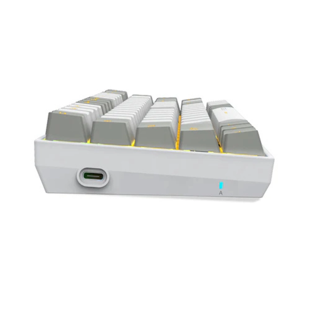 E-YOOSO Z-686 Yellow Single Light 68 Keys Hot-Swappable Wired Mechanical Keyboard Grey/White - Image 5