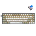 E-YOOSO Z-686 Yellow Single Light 68 Keys Hot-Swappable Wired Mechanical Keyboard Grey/White
