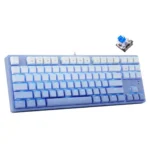 E-Yooso Z-87 Ice Blue Single Light 87 Keys Wired Mechanical Keyboard Blue/White