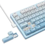 E-Yooso Z-94J Tri-Mode RGB 94-Keys Hot-Swappable Mechanical Keyboard White/Blue