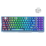E-YOOSO Z-94J Tri-Mode RGB 94-Keys Hot-Swappable Mechanical Keyboard Crystal Blue
