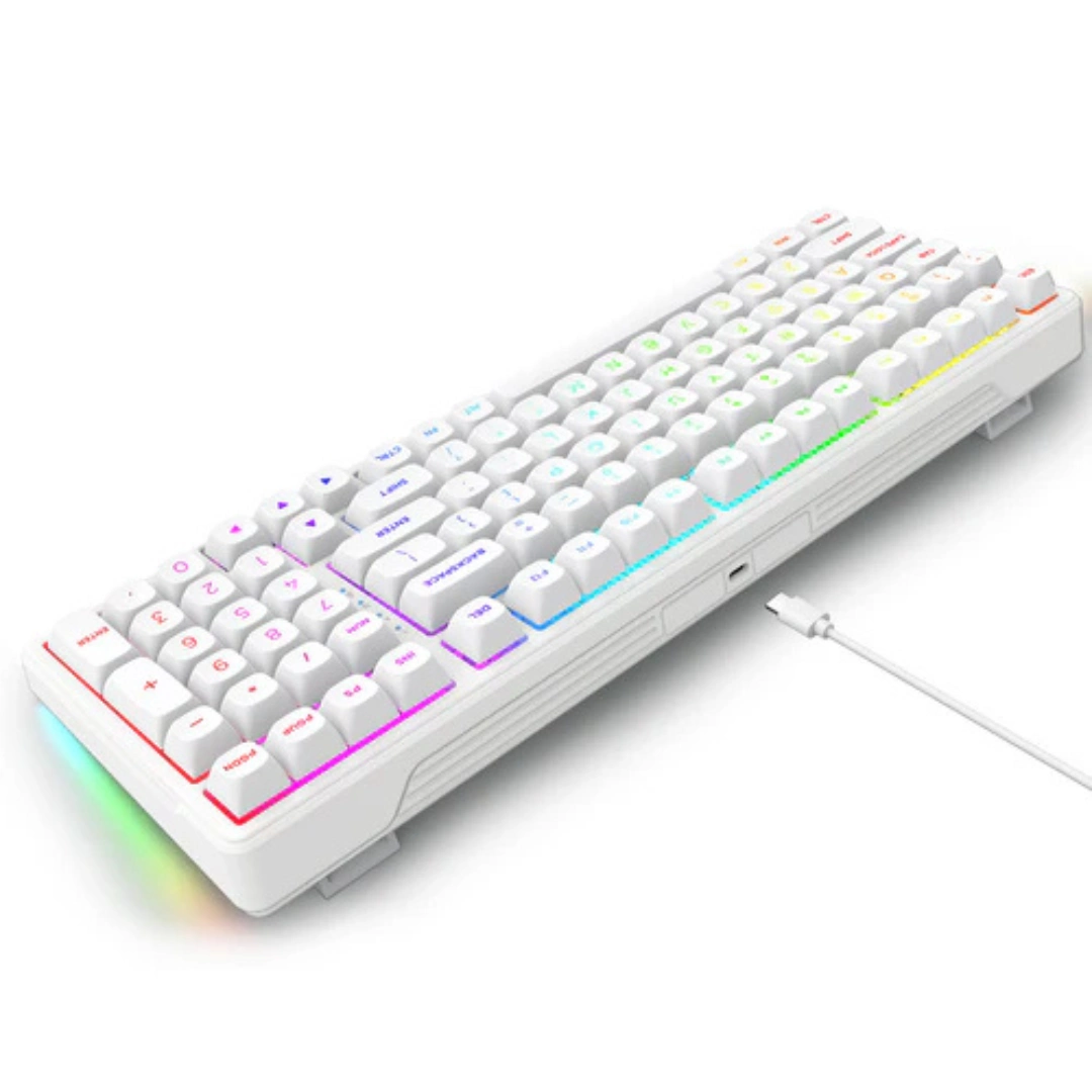 E-YOOSO Z-99 RGB 99-Keys Wired Mechanical Keyboard White - Image 3
