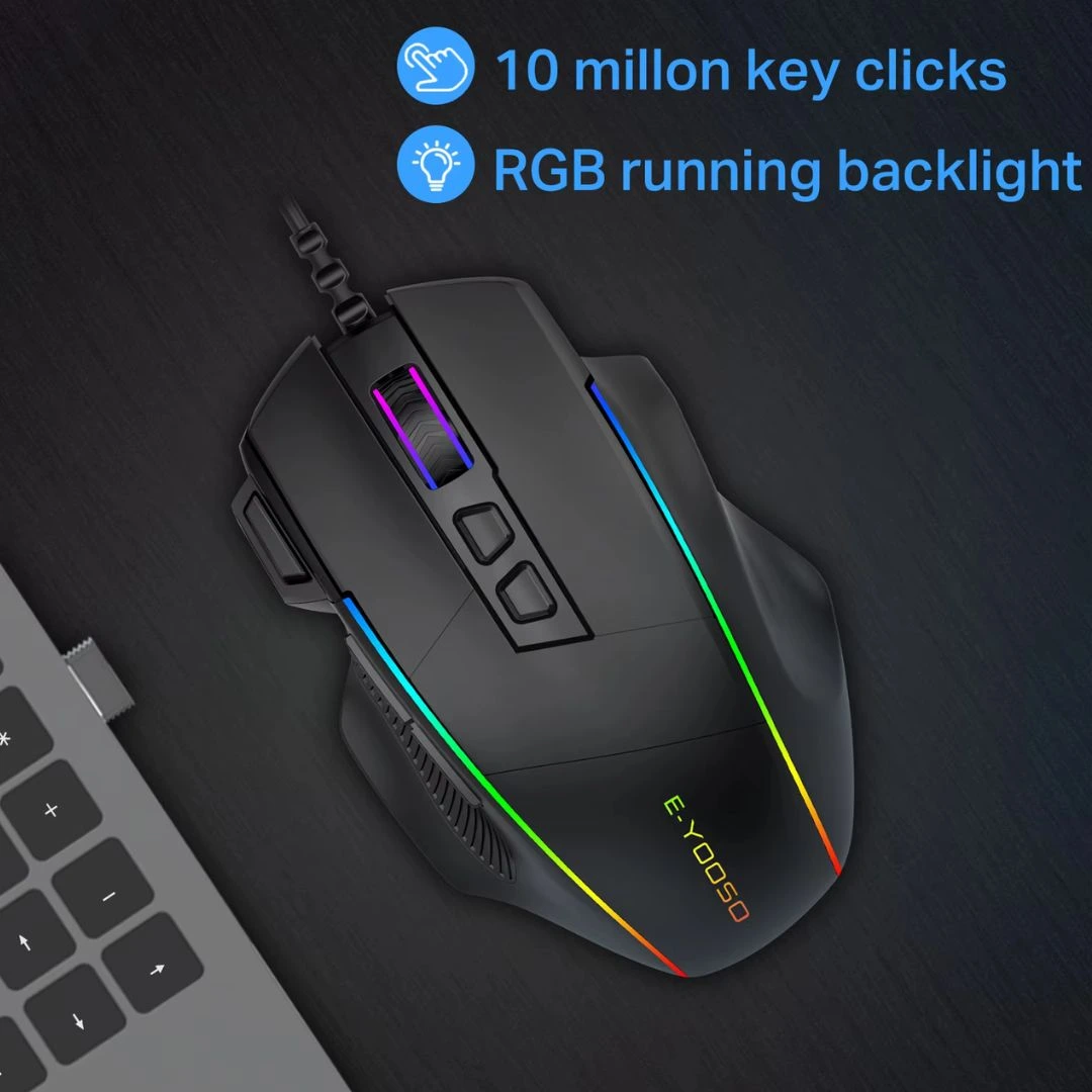 E-YOOSO X-49 RGB Wired Gaming Mouse with 6 DPI & Ergonomic Design - Image 10