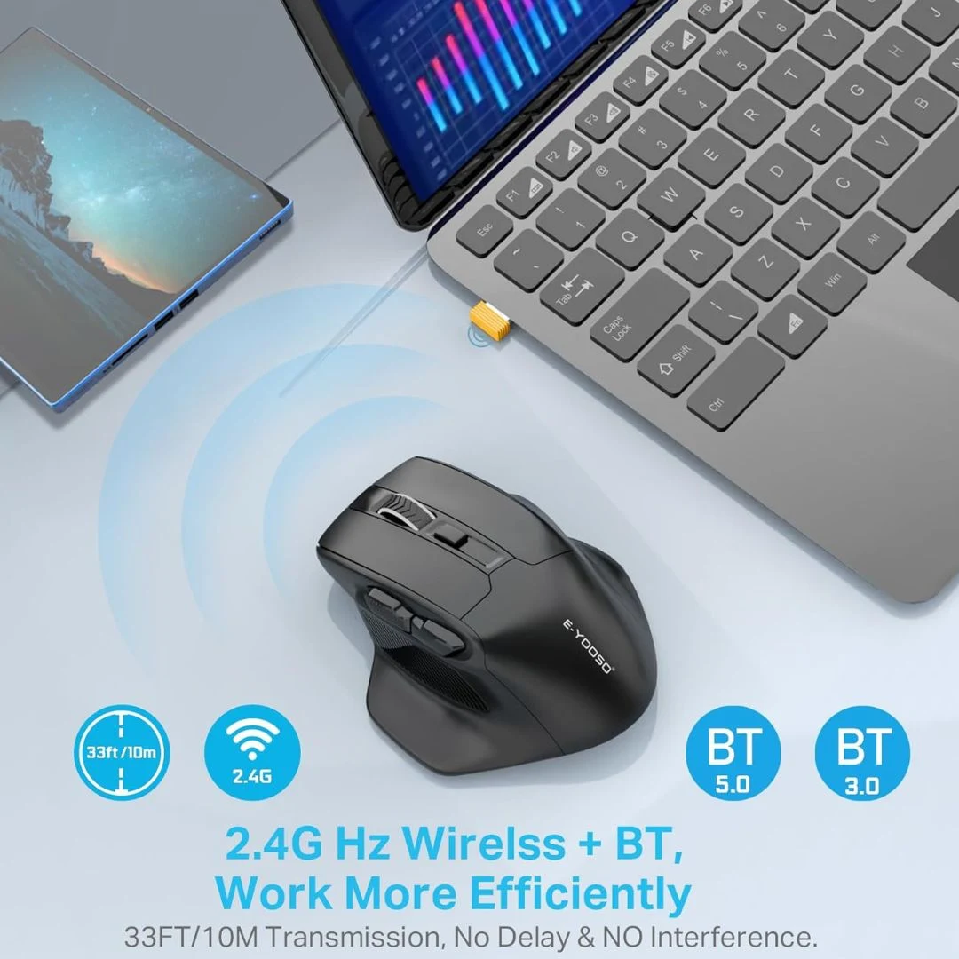 E-YOOSO X-31 Wireless Mouse for Large Hands & DPI Control - Image 2