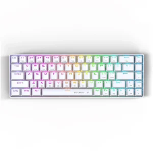 E-Yooso Z-686 Tri-Mode RGB 68 Keys Hot Swappable Mechanical Keyboard White