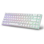 E-YOOSO Z-686 68-Key Mini Keyboard Blue Switch White Monochrome Wired