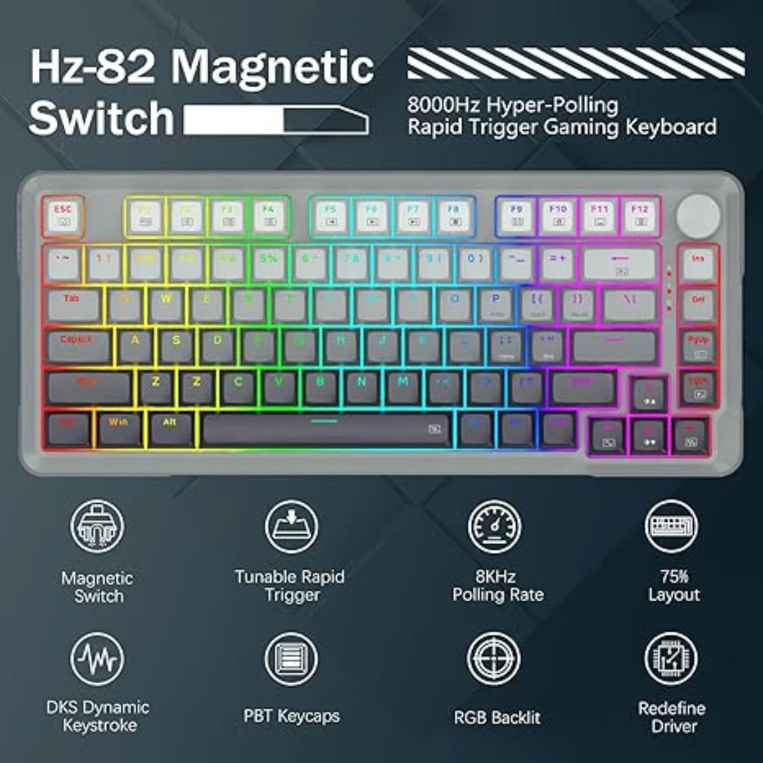 E-YOOSO HZ-82 RGB 82-Keys Wired Mechanical Keyboard Gradient Grey - Image 4