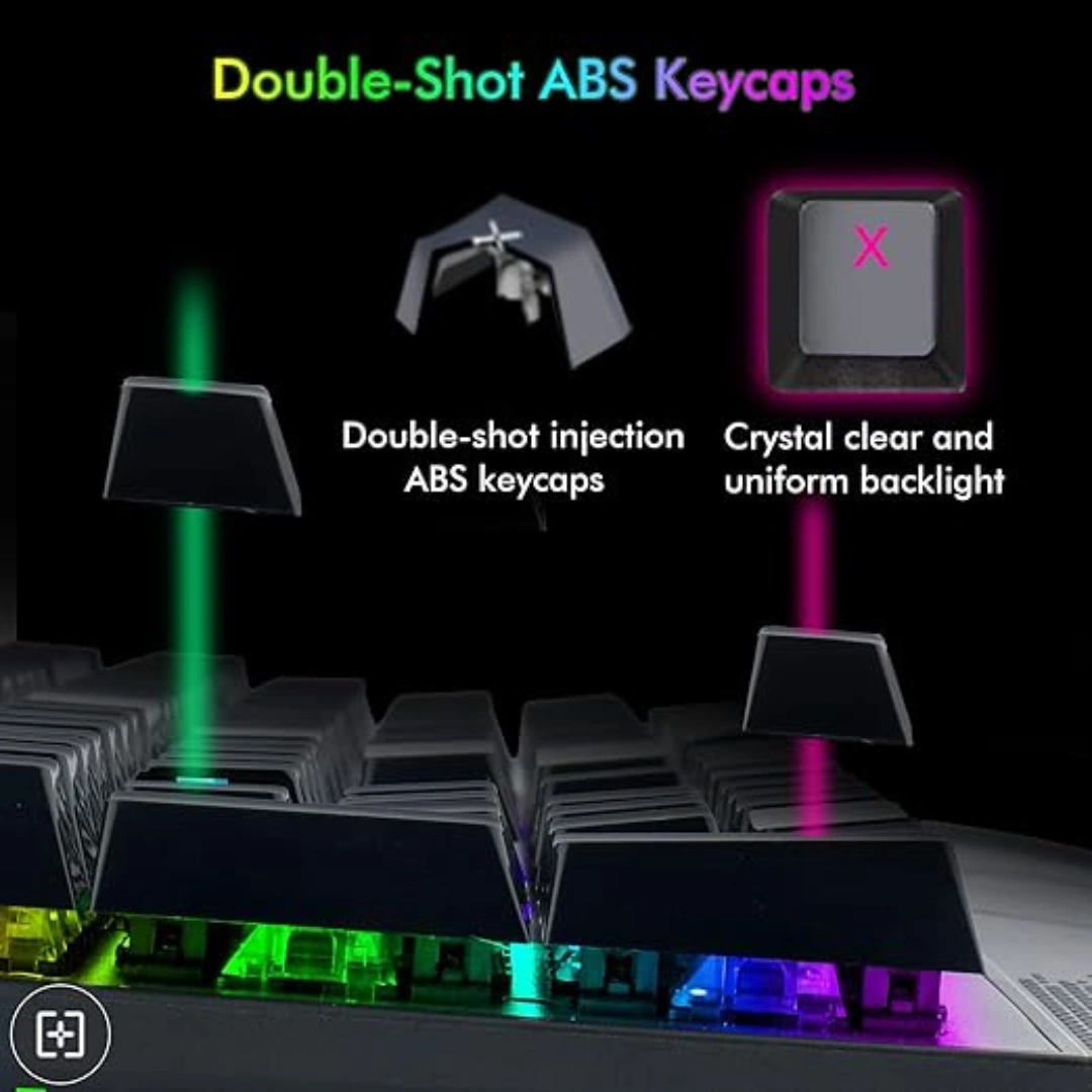E-Yooso K-662 Rainbow Light 104-Keys Wired Mechanical Keyboard Black - Image 8