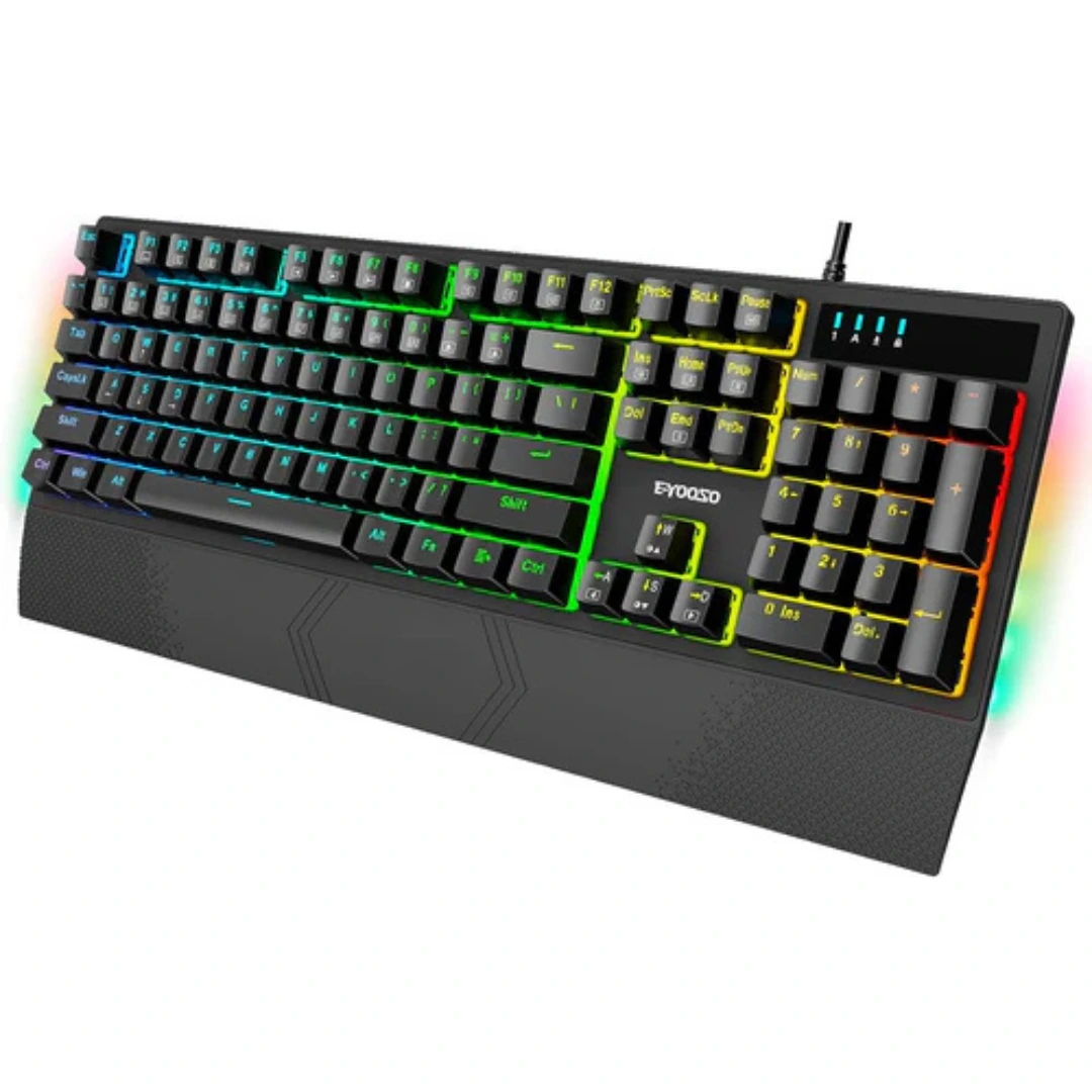E-Yooso K-662 Rainbow Light 104-Keys Wired Mechanical Keyboard Black - Image 9