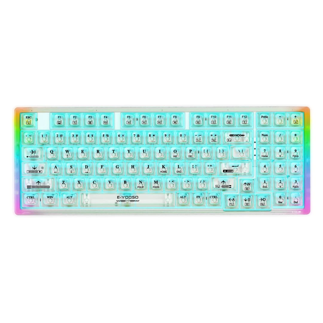 E-YOOSO Z94 94-Key Wired Mechanical Keyboard with Transparent LED Backlit Keys