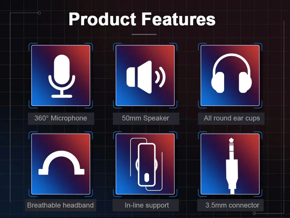 E-YOOSO H2722D Gaming Headphone 3.5mm Surround sound - Image 3