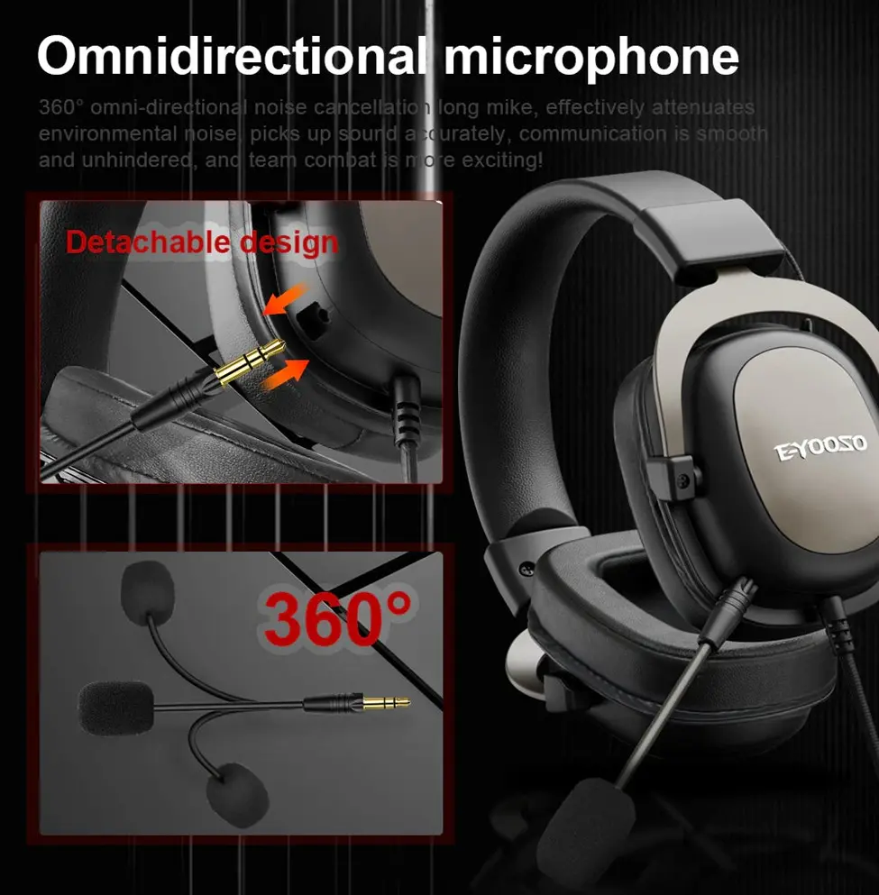 E-Yooso H2828D Gaming Headset (Black) - Image 6