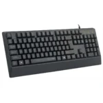 E-YOOSO K-500 104-Key Wired ABS Membrane Keyboard with Ergonomic Design – Black